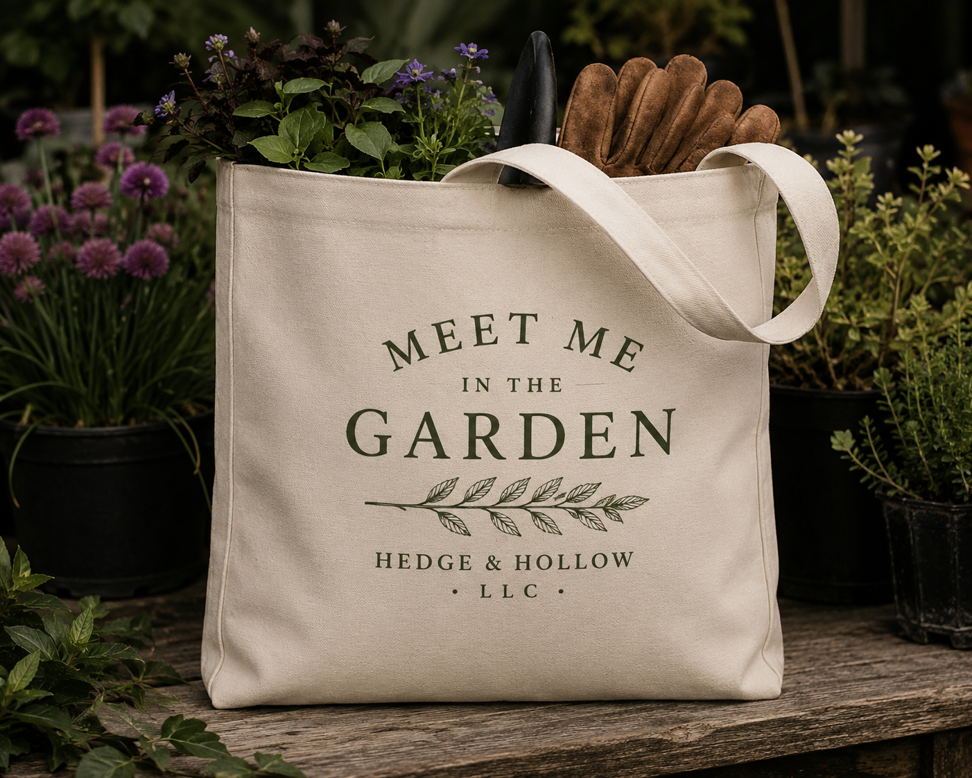 Meet Me In The Garden Canvas Bag