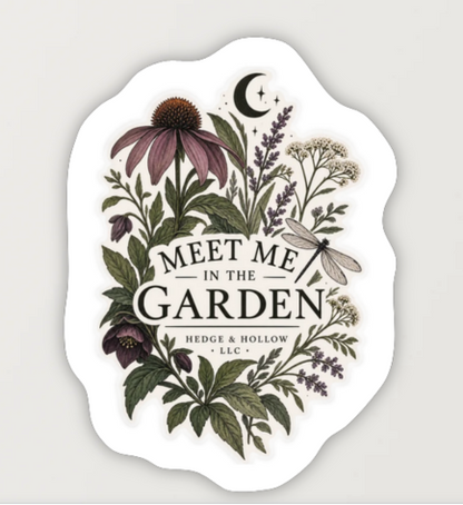 Meet Me In The Garden Water Bottle Decal