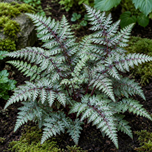 Pictum Japanese Painted Fern (Athyrium nipponicum 'Pictum')